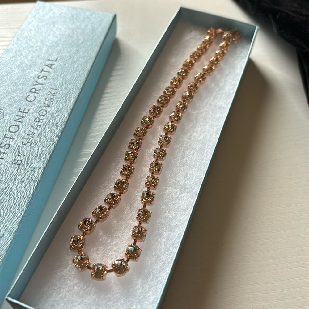 Touchstone Crystal by Swarovski Rose Gold Crystal Necklace. Brand new in box.